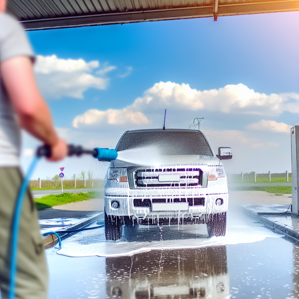 Image reflecting car maintenance and washing practices