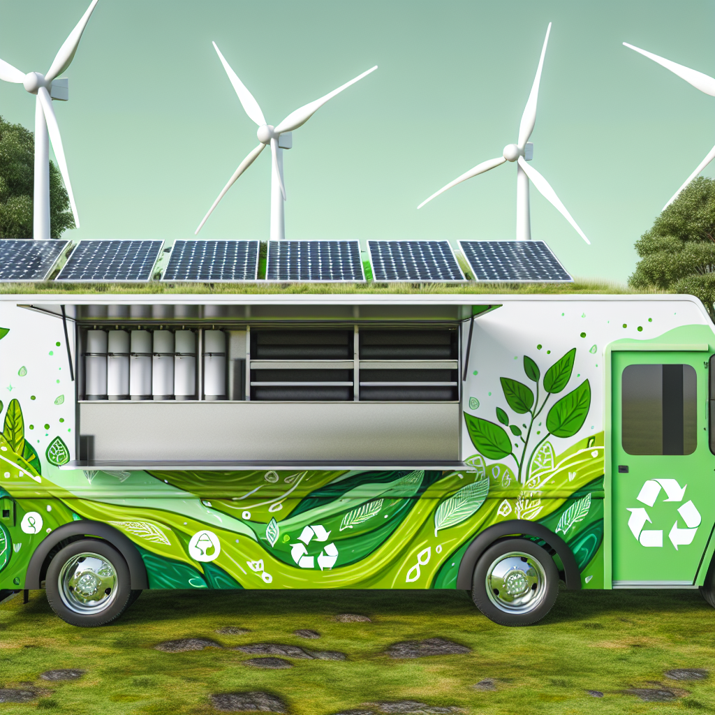 Green mobile food truck
