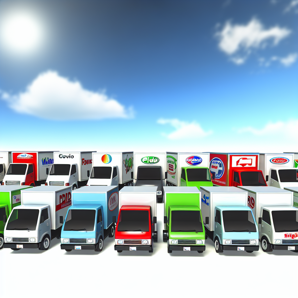 A small fleet of delivery trucks