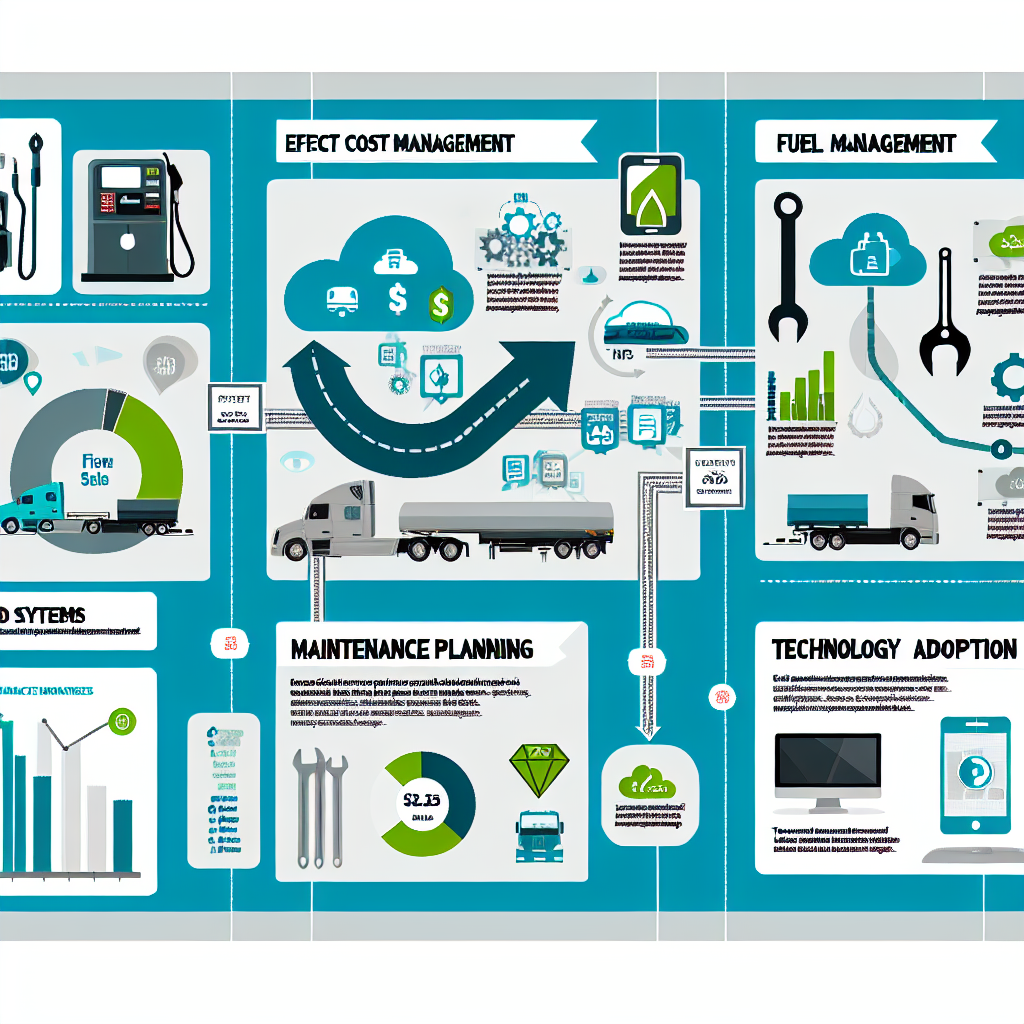 An infographic-style visual showing the relationship between effective cost management strategies and key performance indicators in the trucking industry.
