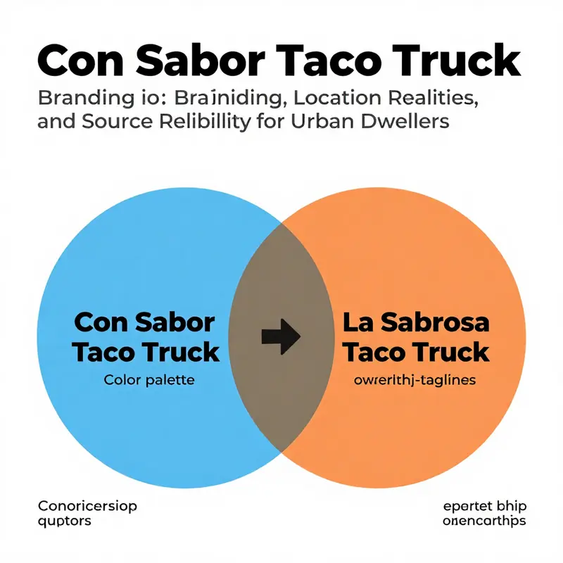 Branding confusion between a taco truck and a fixed restaurant named with a similar phrase.