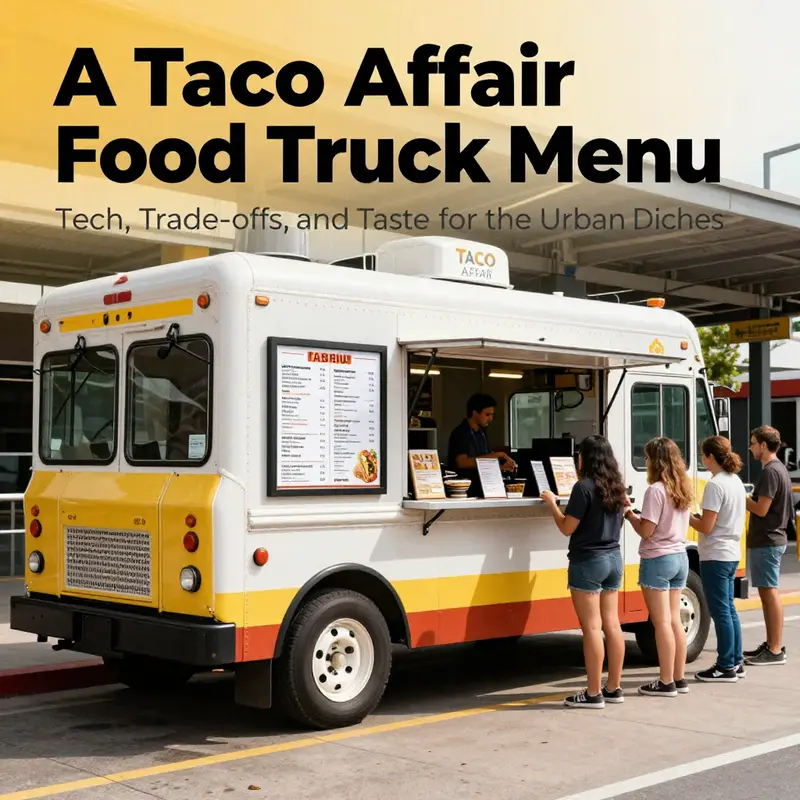 The taco affair menu comes alive through digital ordering, improving speed and accuracy for busy city streets.