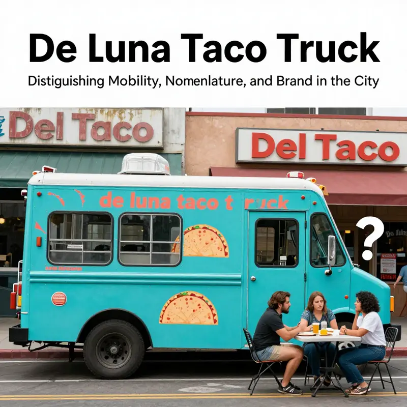Nomenclature crossroads: de luna taco truck differentiates itself from Del Taco and Luna Modern Mexican Kitchen.