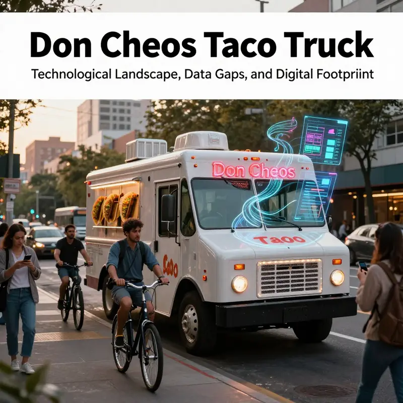 Don Cheos Taco Truck in a data-filled urban landscape showing the interplay of real-world service and digital data gaps.