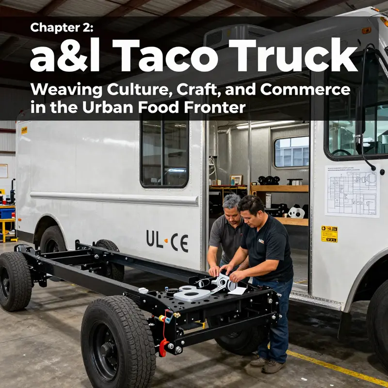 The a&l taco truck anchors urban culture through diverse crowds and a lively streetscape.