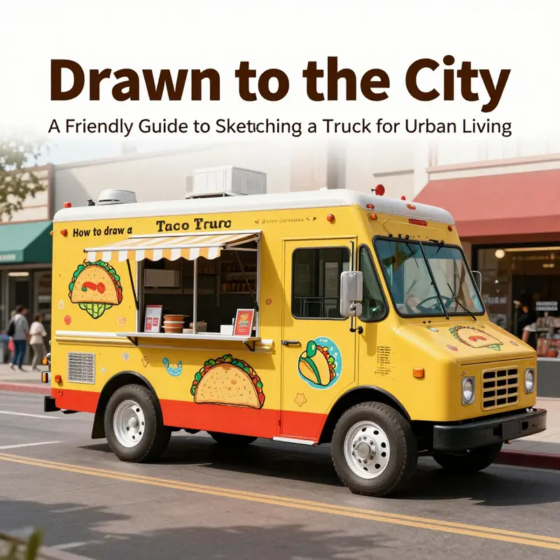 Sketch focusing on the truck’s main body and roof, establishing proportion and perspective.