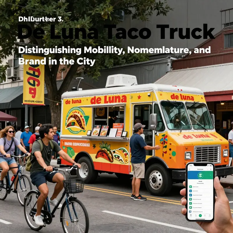 Nomenclature crossroads: de luna taco truck differentiates itself from Del Taco and Luna Modern Mexican Kitchen.