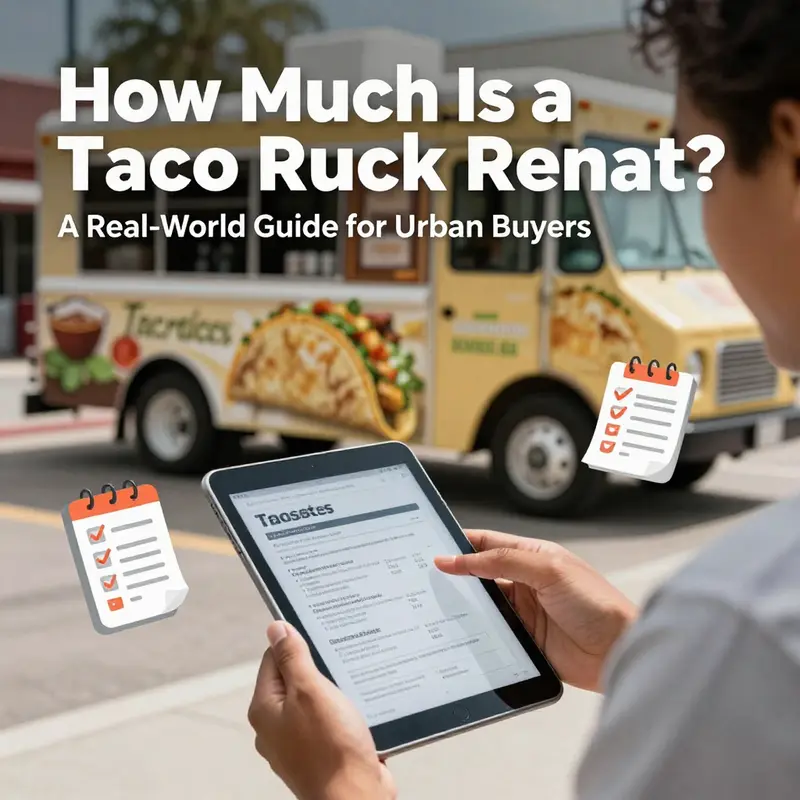 Depicts the gap between taco truck rental costs and standard pickup pricing.