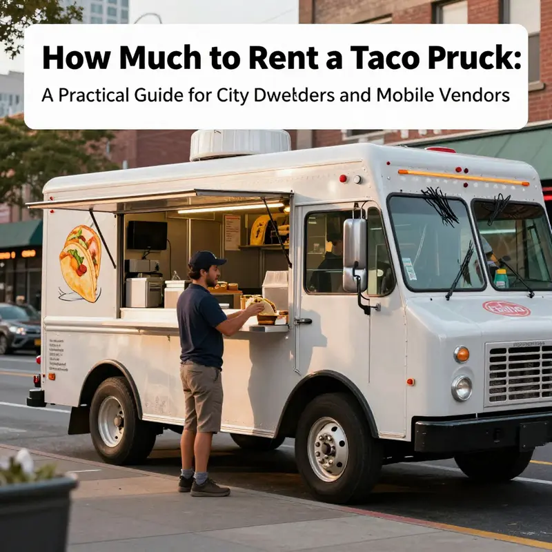 A polished taco truck on a bustling city street, ready to operate and serve customers.
