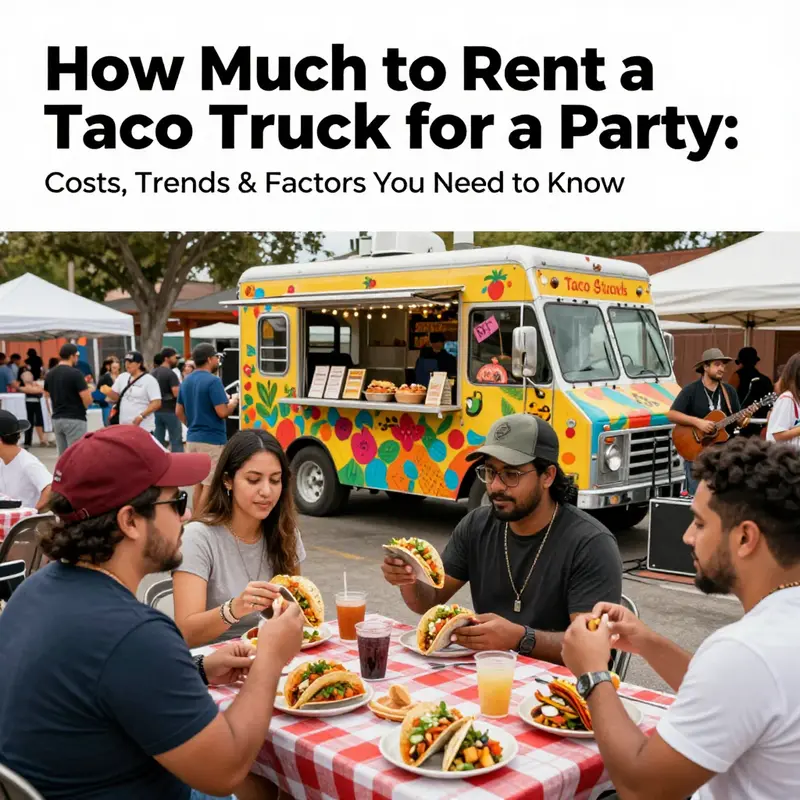 Modern taco truck with advanced equipment ready to serve party guests.