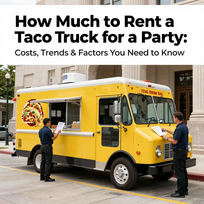 Modern taco truck with advanced equipment ready to serve party guests.