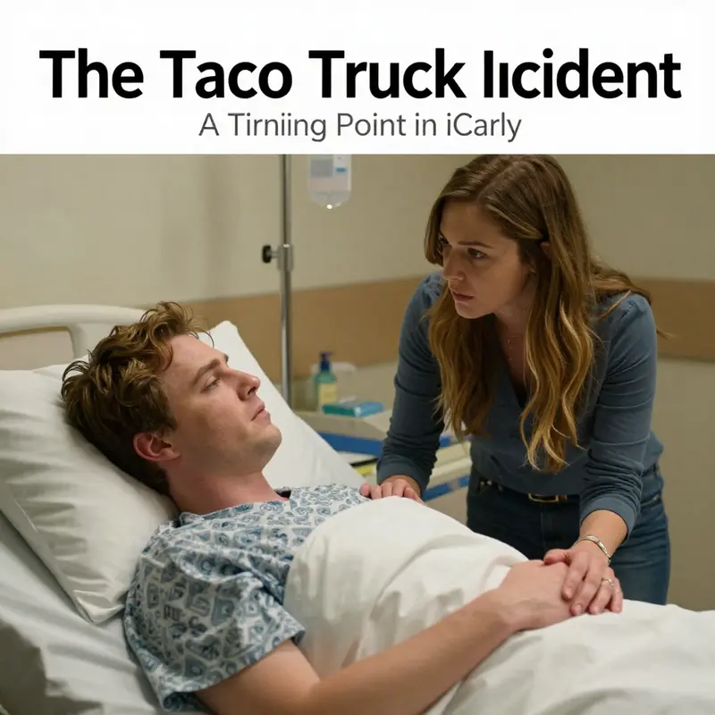 Carly and Freddie’s tense moment before the taco truck collide, showcasing a blend of comedy and heroism.