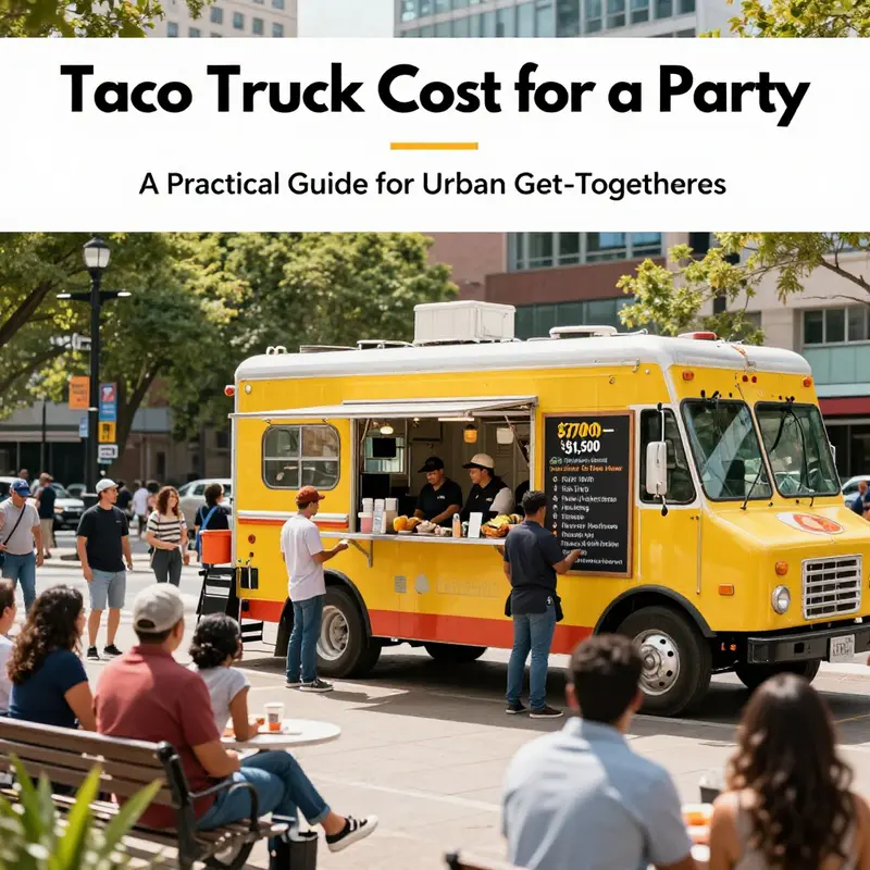 Baseline pricing and bundled inclusions for a standard taco truck party package.