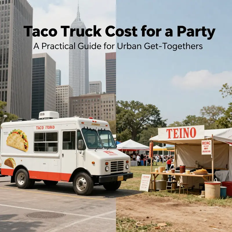 Baseline pricing and bundled inclusions for a standard taco truck party package.
