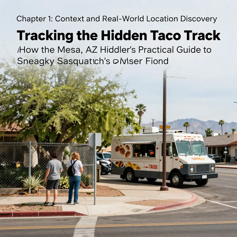 Contextual view of the Mesa nursery setting where the hidden taco truck was discovered by the Sneaky Sasquatch community.