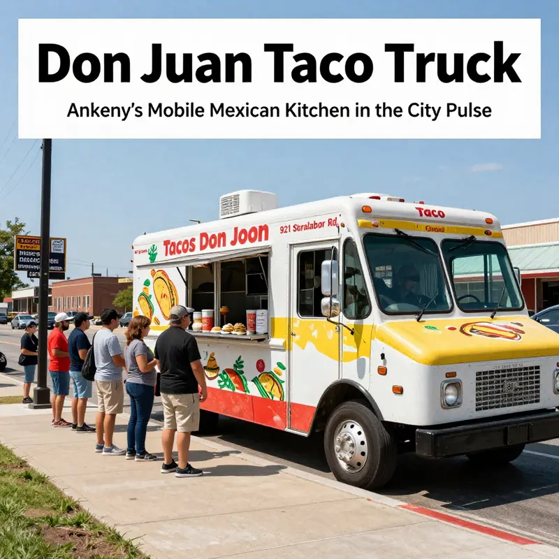 Don Juan Taco Truck at its Ankeny location, showcasing identity and signature menu items.