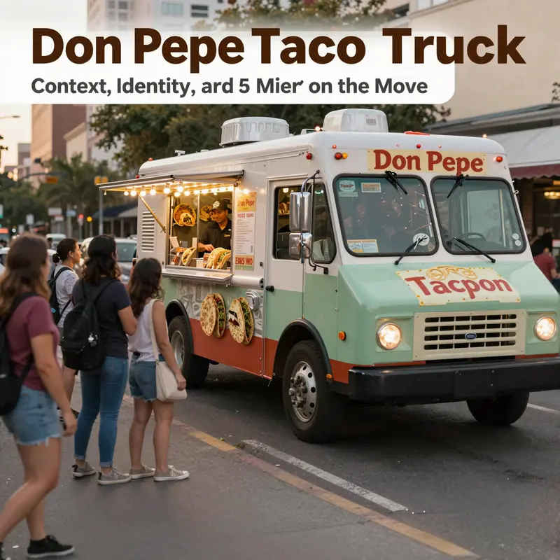 Don Pepe Taco Truck on a busy city corner shapes first impressions through branding and community buzz.