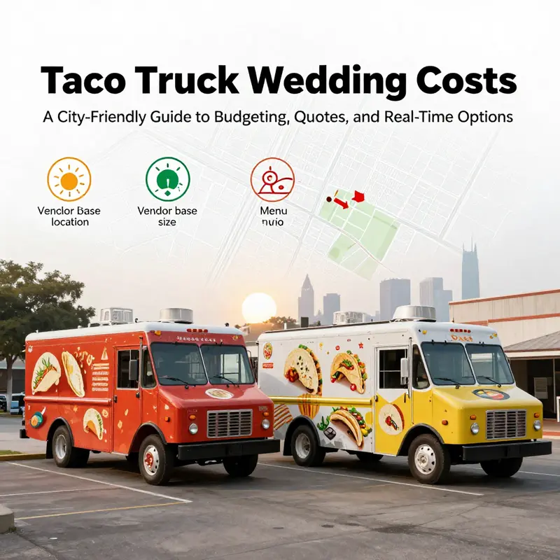 Baseline pricing ranges for full-day taco truck rentals at a city wedding.