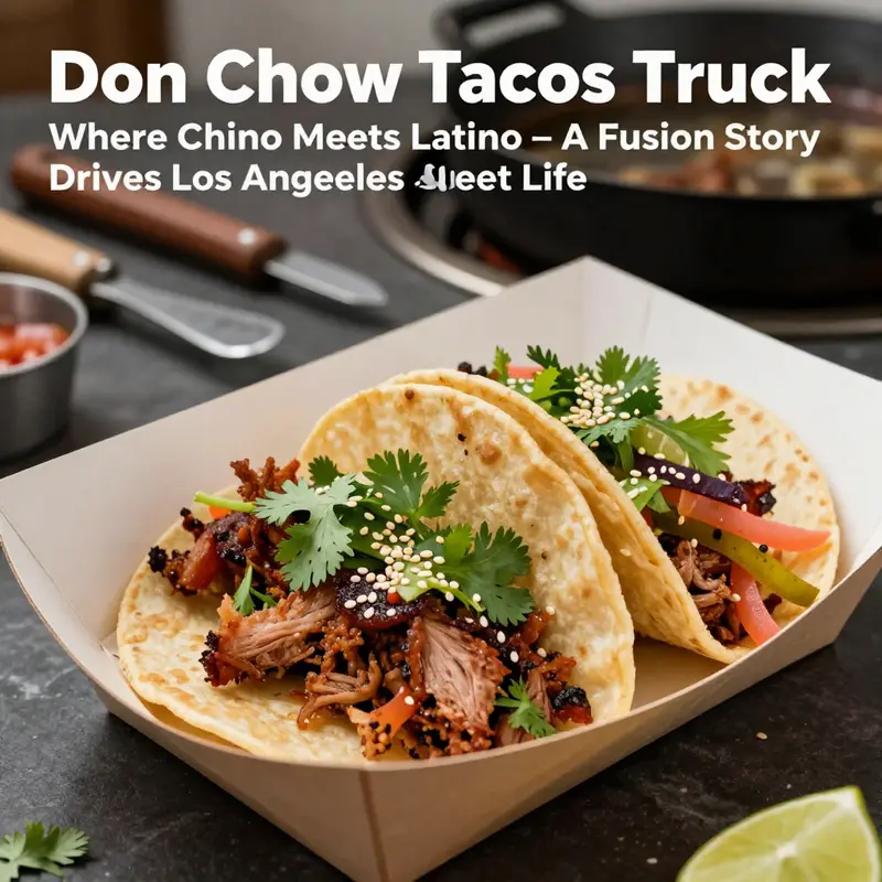 The Don Chow Tacos truck embodies its brand genesis and fusion philosophy in the LA street ecosystem.