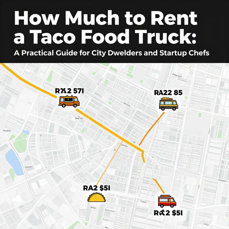 A taco truck in a city setting highlights how size, equipment, and term length shape rental quotes.