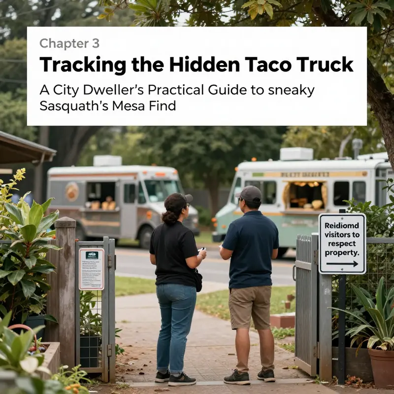 Contextual view of the Mesa nursery setting where the hidden taco truck was discovered by the Sneaky Sasquatch community.