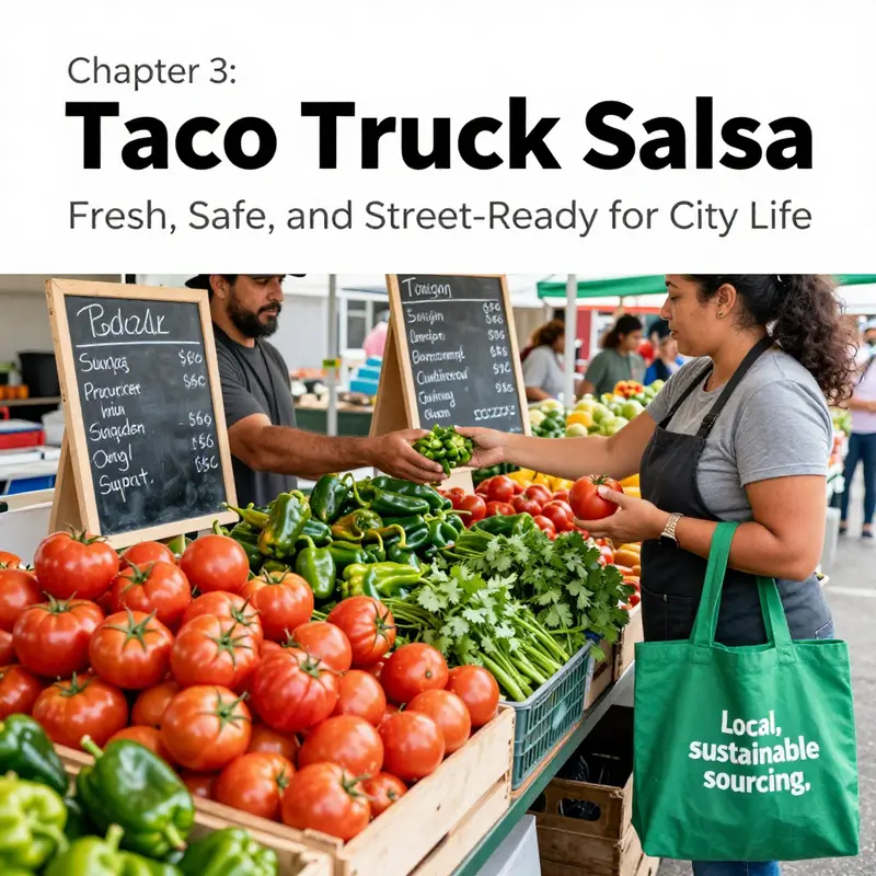 Fresh ingredients and a tidy prep station set the stage for authentic salsa fresca, essential to taco truck salsa.