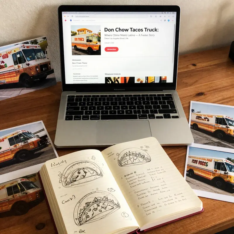 The Don Chow Tacos truck embodies its brand genesis and fusion philosophy in the LA street ecosystem.