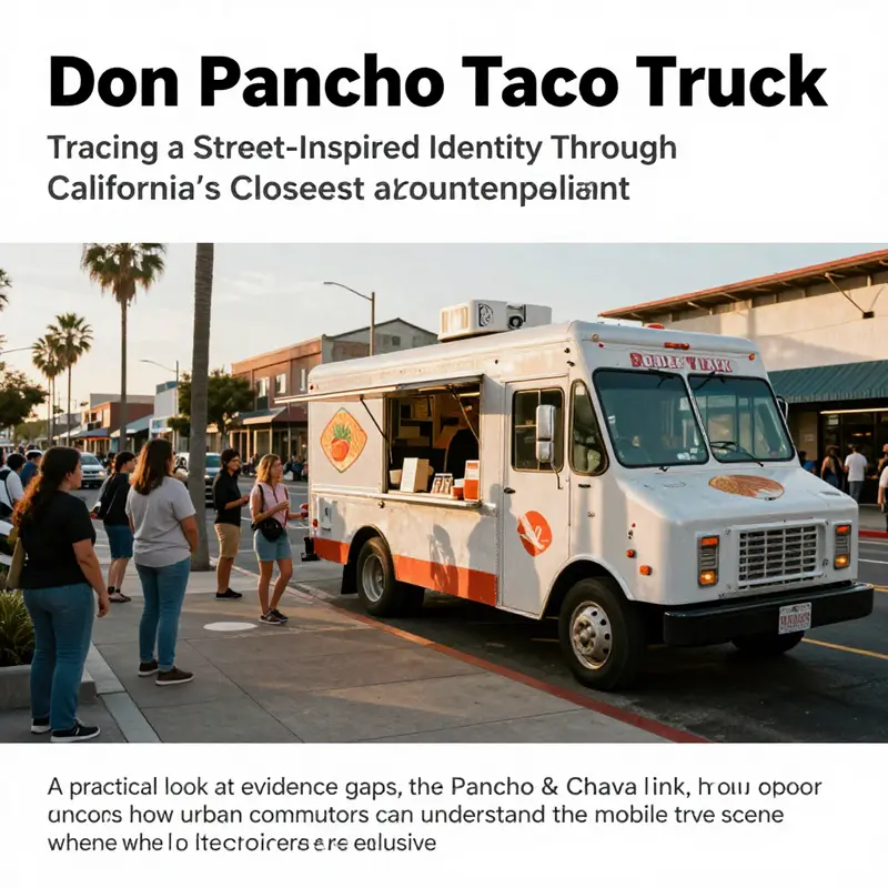 Urban taco truck at golden hour depicting the topic’s thematic focus on Don Pancho Taco Truck.