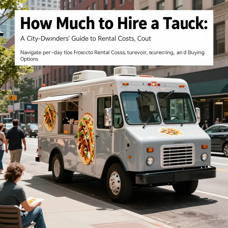 City street scene with a taco truck during golden hour, representing rental planning for urban events.