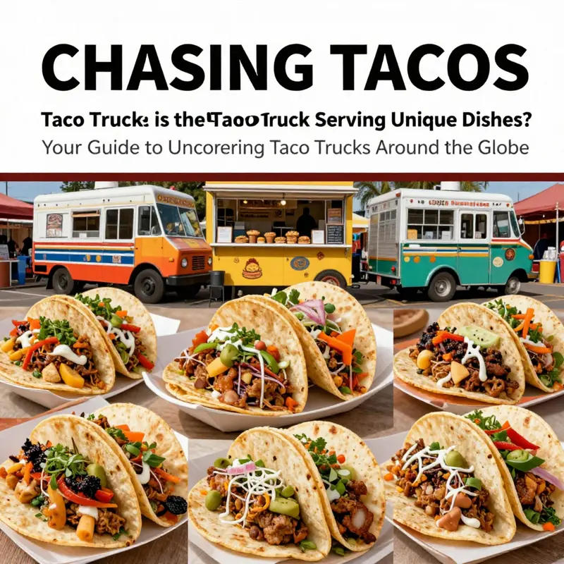 Explore the bustling urban landscape where taco trucks serve hundreds of hungry customers.