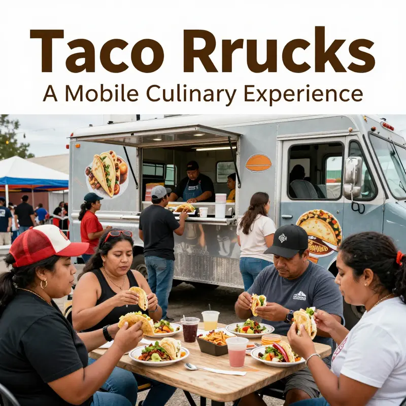 A lively taco truck showcasing diverse taco offerings, embodying the essence of urban culinary adventure.