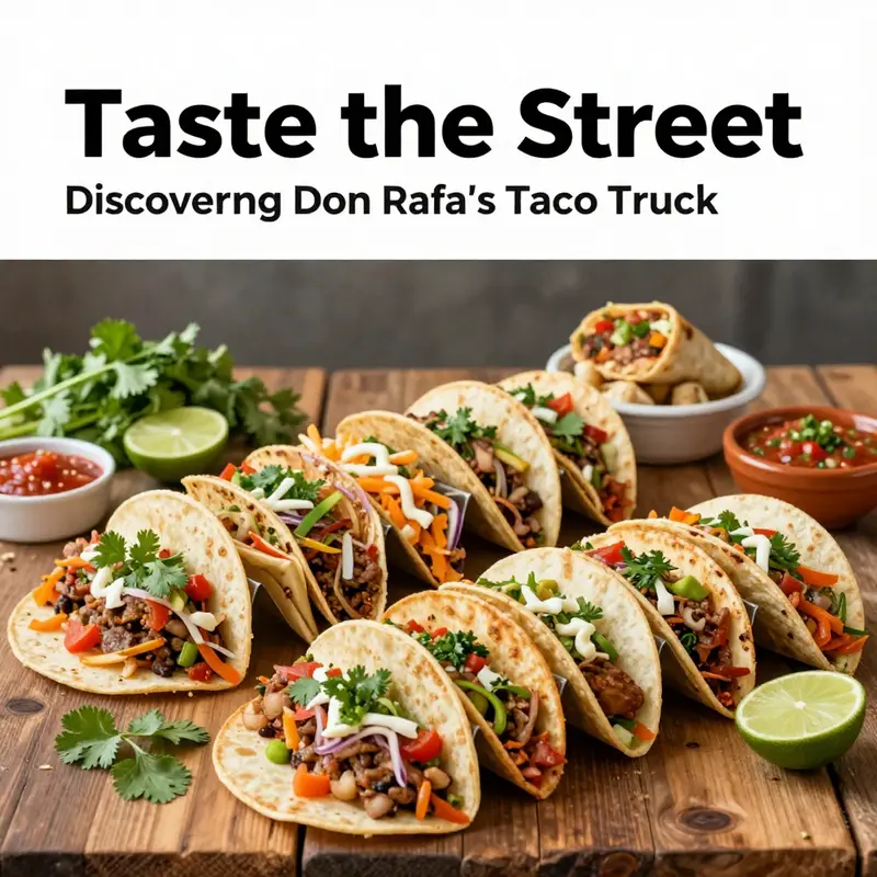 An enticing spread showcasing Don Rafa’s authentic Mexican street food offerings.
