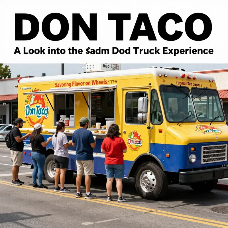The bustling vibe of Don Taco’s food truck showcasing its vibrant colors and enticing menu.