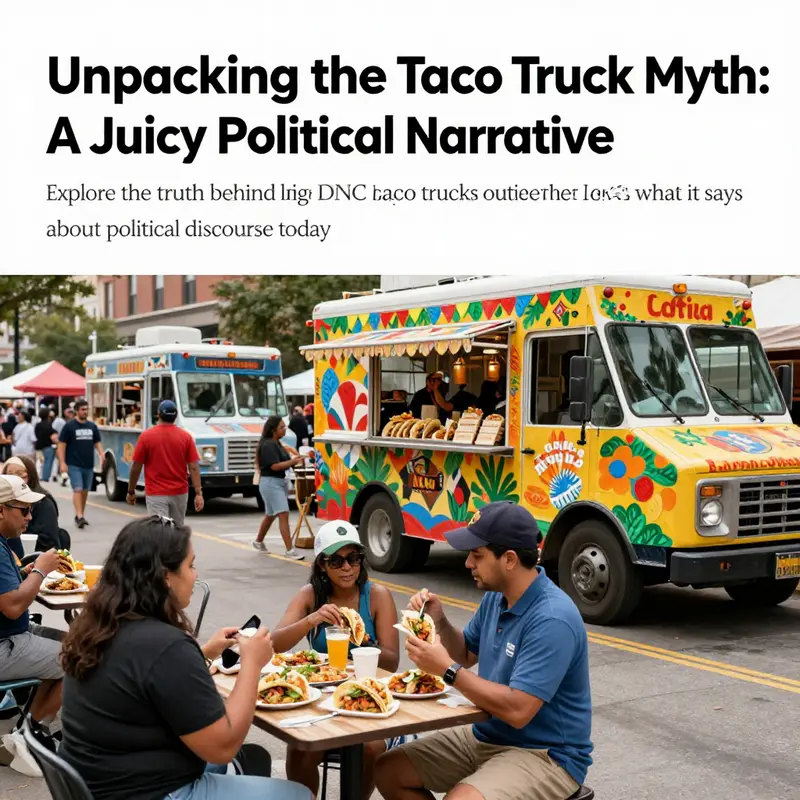 A vibrant festival scene with taco trucks and families, reflecting the community's engagement with culture and food.