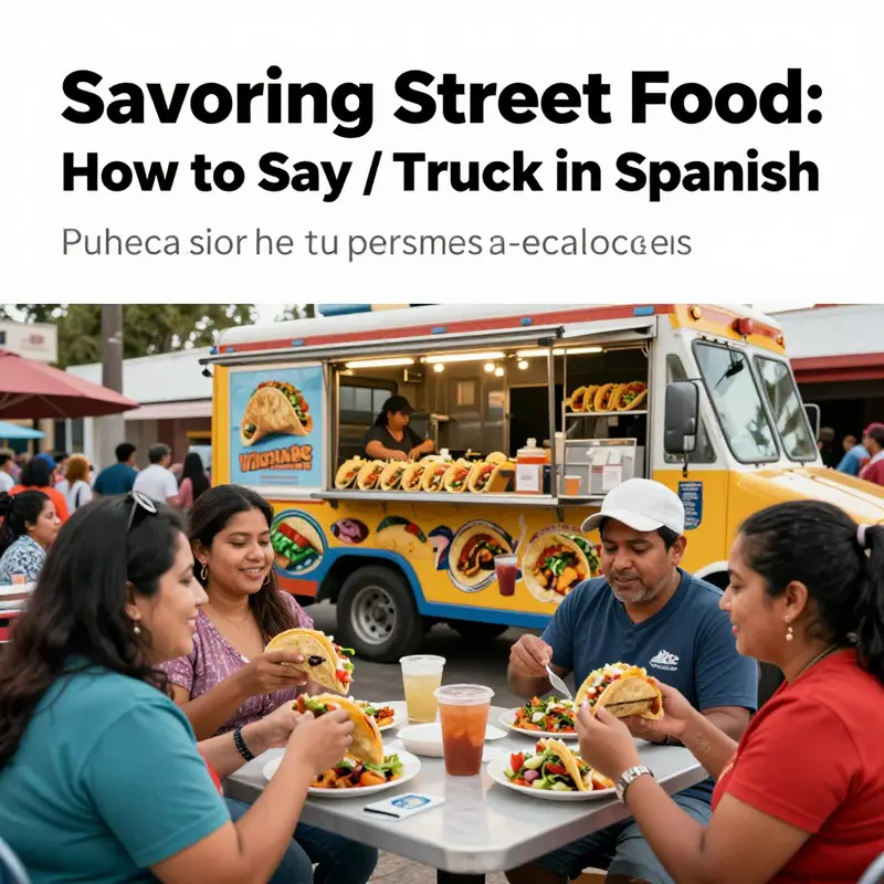 A bustling taco truck with happy customers enjoying their meals in a vibrant urban setting.