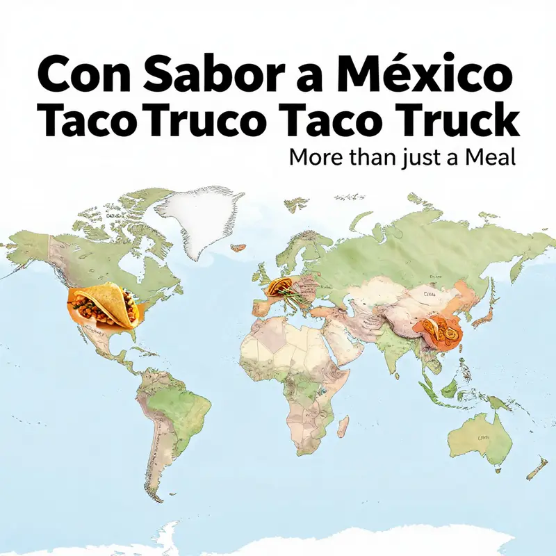 The lively scene around Con Sabor a Mexico Taco Truck showcasing its cultural offerings.