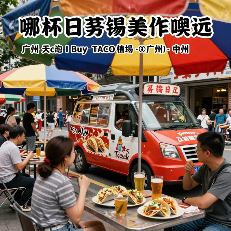 Customers enjoying a lively atmosphere at Kwok’s Taco Truck in Guangzhou.