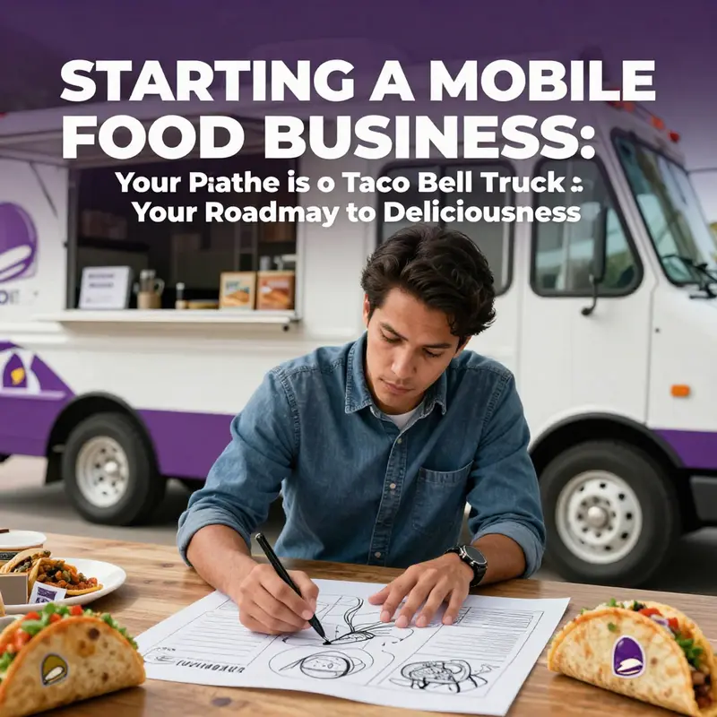 A food truck longing for the Taco Bell brand in a busy downtown neighborhood.