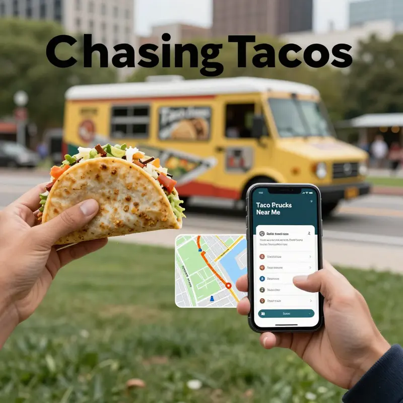 Utilizing location services to find taco trucks nearby.