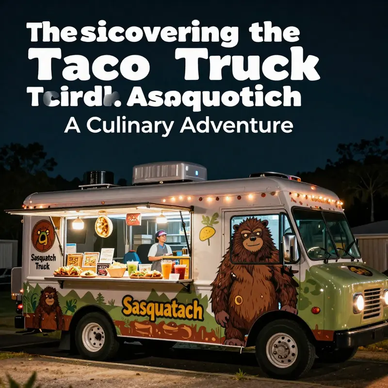 The lively taco truck scene in Sasquatch, inspired by TikTok’s vibrant food culture.