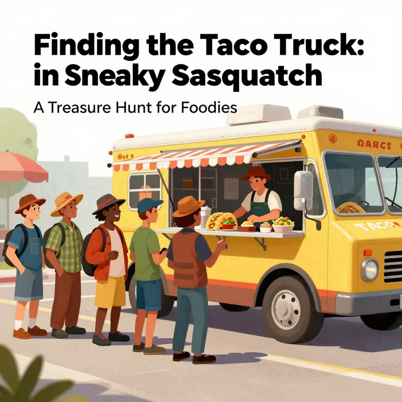 The exact location of the taco truck in Sneaky Sasquatch, nestled by the riverside.