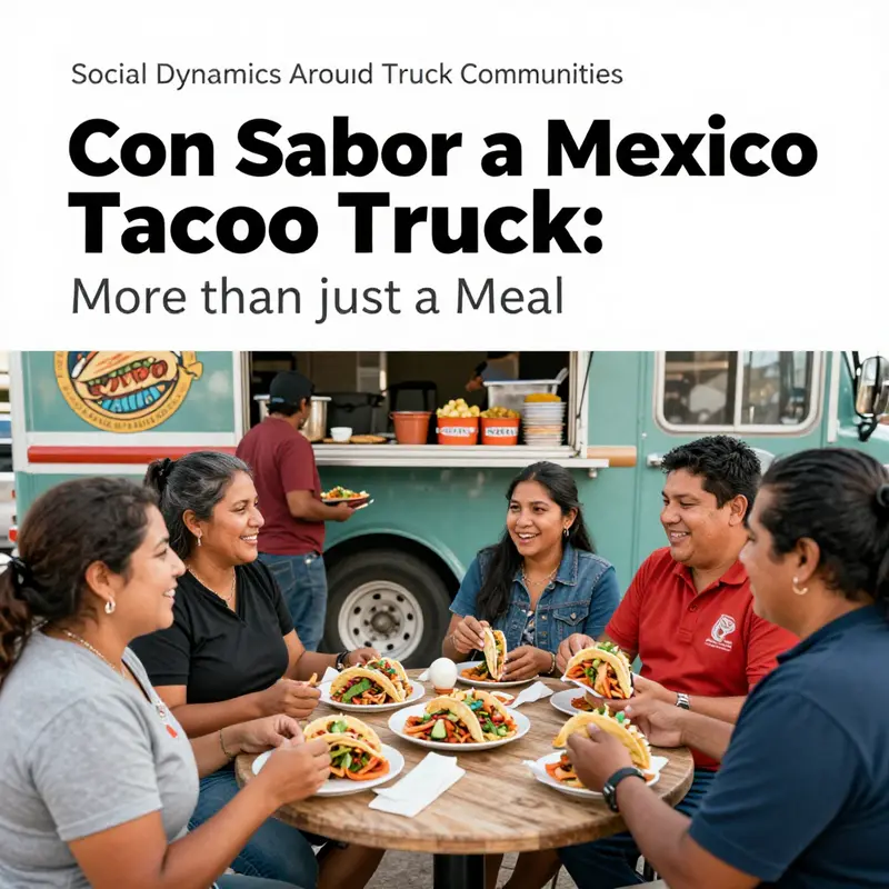 The lively scene around Con Sabor a Mexico Taco Truck showcasing its cultural offerings.