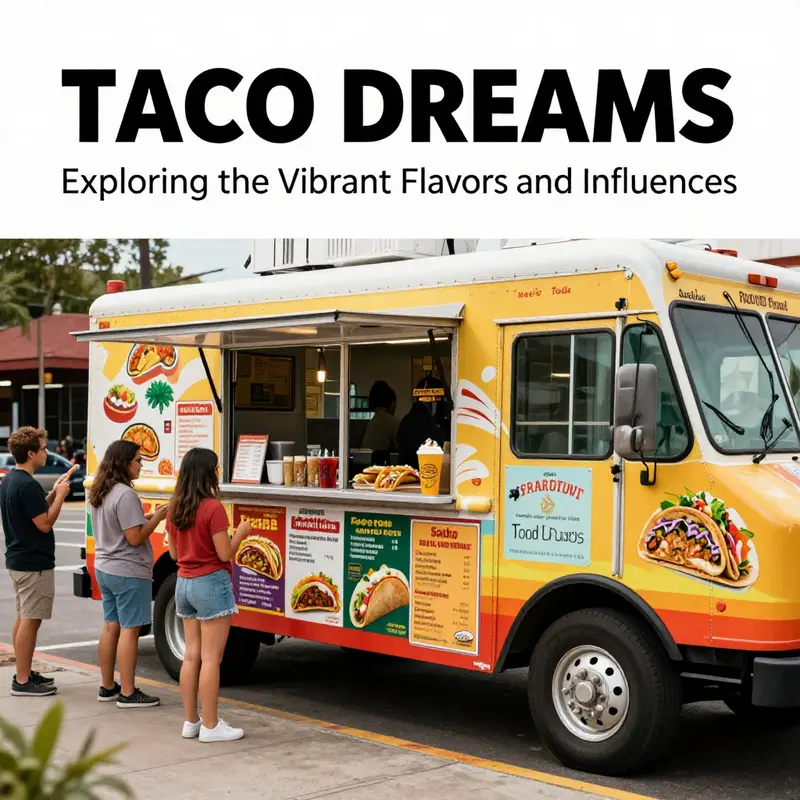 A vibrant taco food truck beats bustling city vibes, showcasing a diverse menu that reflects local flavors.