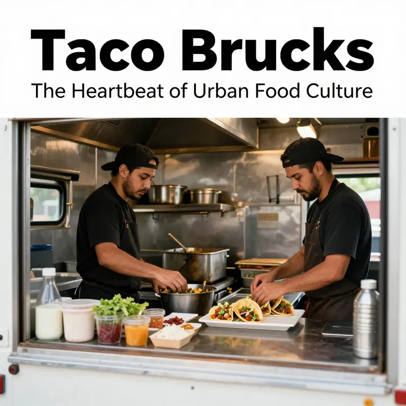 A lively taco truck scene in an urban setting, capturing the essence of mobile culinary culture.