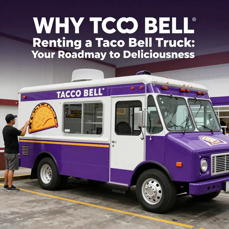 A food truck longing for the Taco Bell brand in a busy downtown neighborhood.