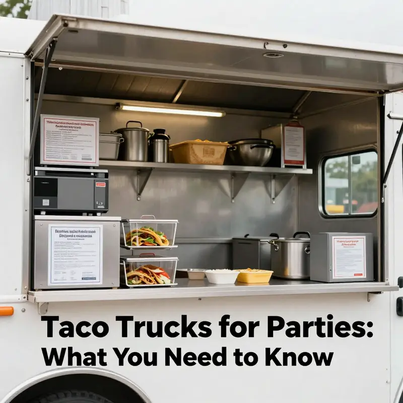 A new taco truck ready to delight guests at an outdoor event.