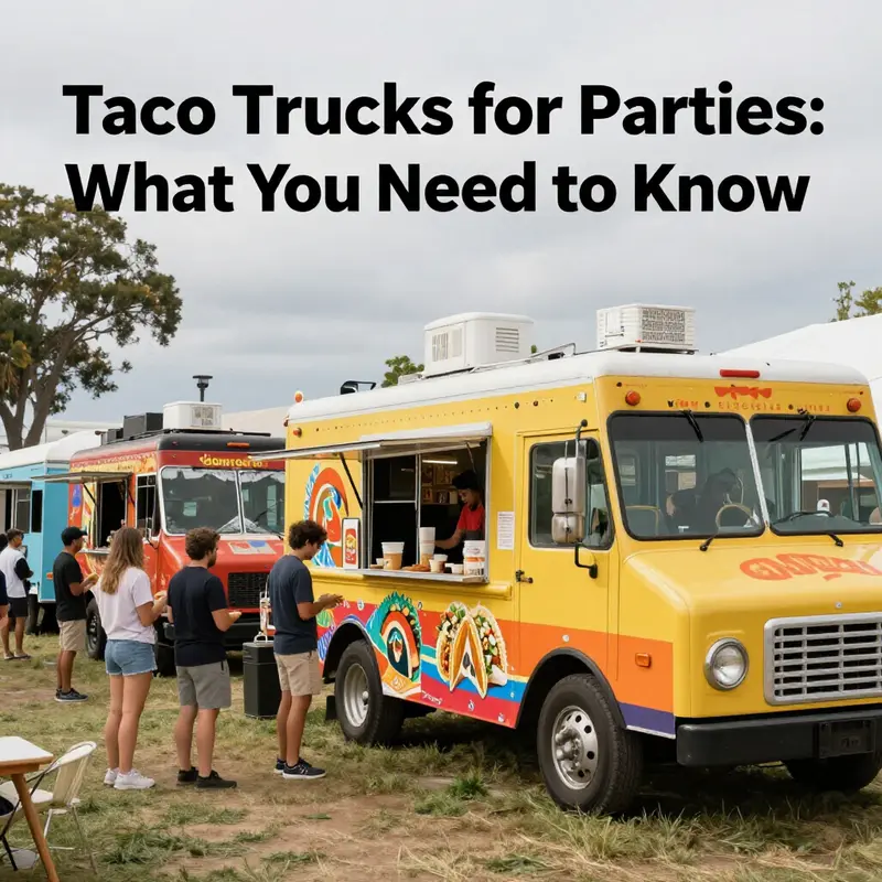A new taco truck ready to delight guests at an outdoor event.