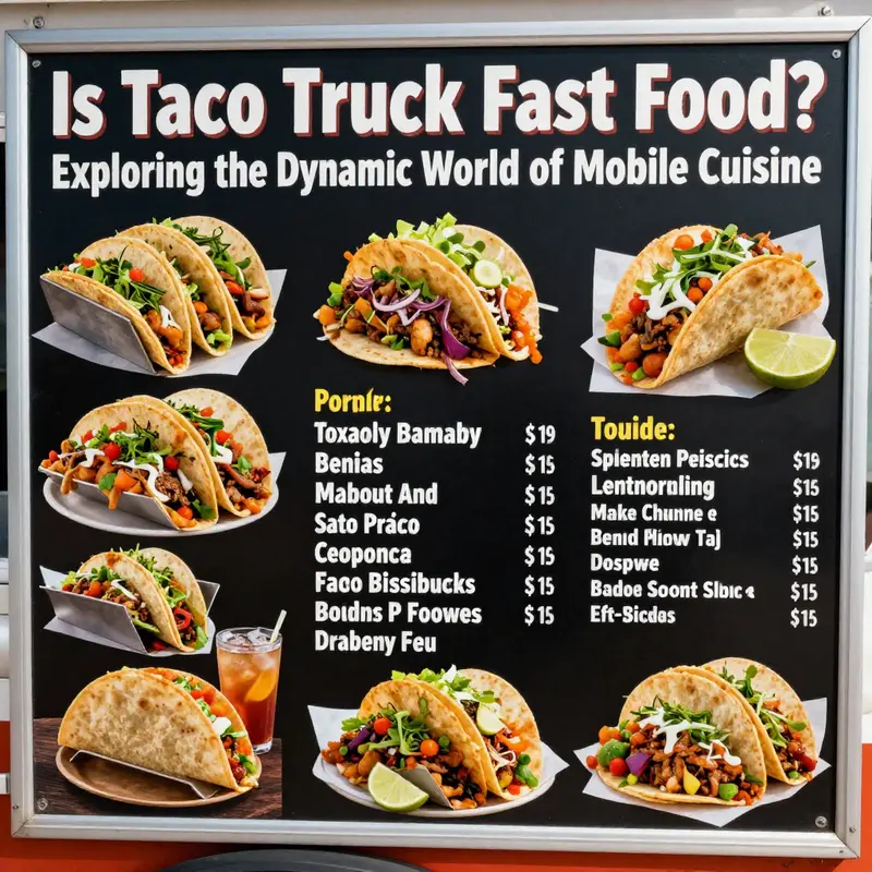 A taco truck attracting a diverse crowd in a bustling urban setting.