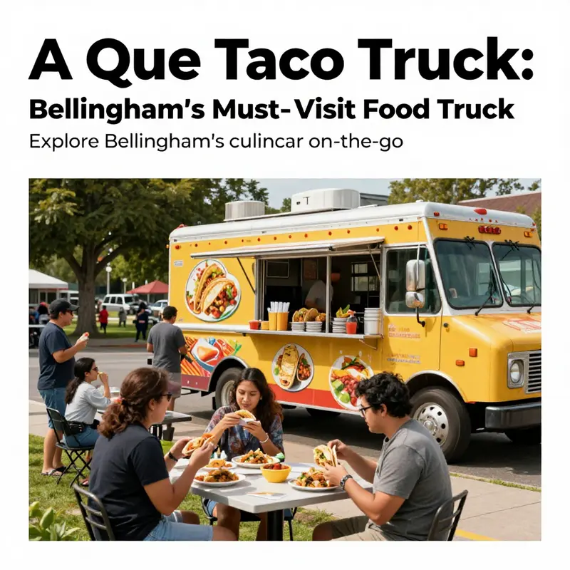 A vibrant taco truck scene with happy customers enjoying tacos in a sunny outdoor setting.