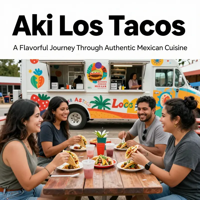 An enticing selection of authentic Mexican tacos served from Aki Los Tacos food truck, highlighting the variety and quality of ingredients.